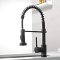 Aquacubic 2021 China Factory Cupc Certified Solid Brass Black Pull Down Spring Kitchen Faucet